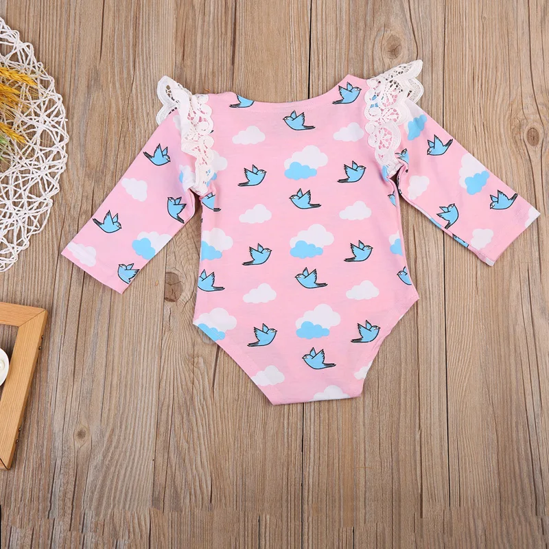 Милые хлопковые комбинезоны розового и синего цвета для маленьких девочек