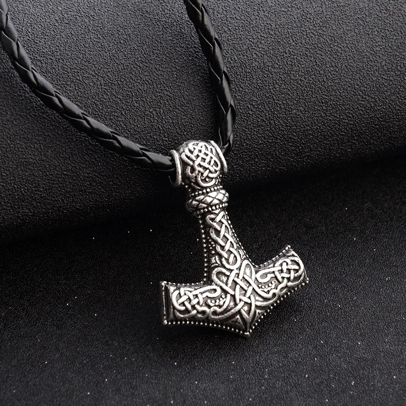 Огромный Thor Hammer Mjolnir чокер амулет викинга скандинавский кулон ожерелье Norse для