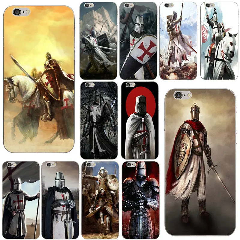 Для iphone 5 Чехол Knight Templar Мягкие TPU силиконовые чехлы для телефонов чехол 8 7 6 6s Plus X 5S