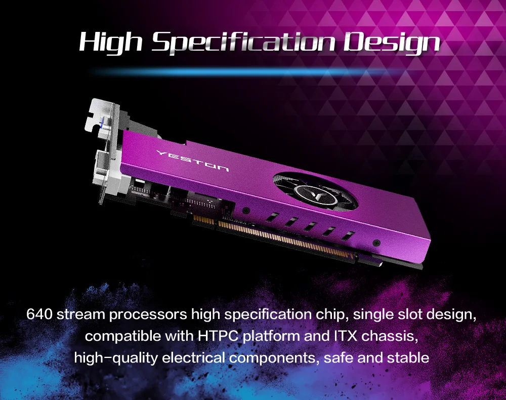 Yeston Radeon mini RX 550 GPU 4 ГБ GDDR5 128 бит игровой настольный компьютер ПК видеокарты Поддержка VGA/DVI-D/HDMI PCI-E 3,0