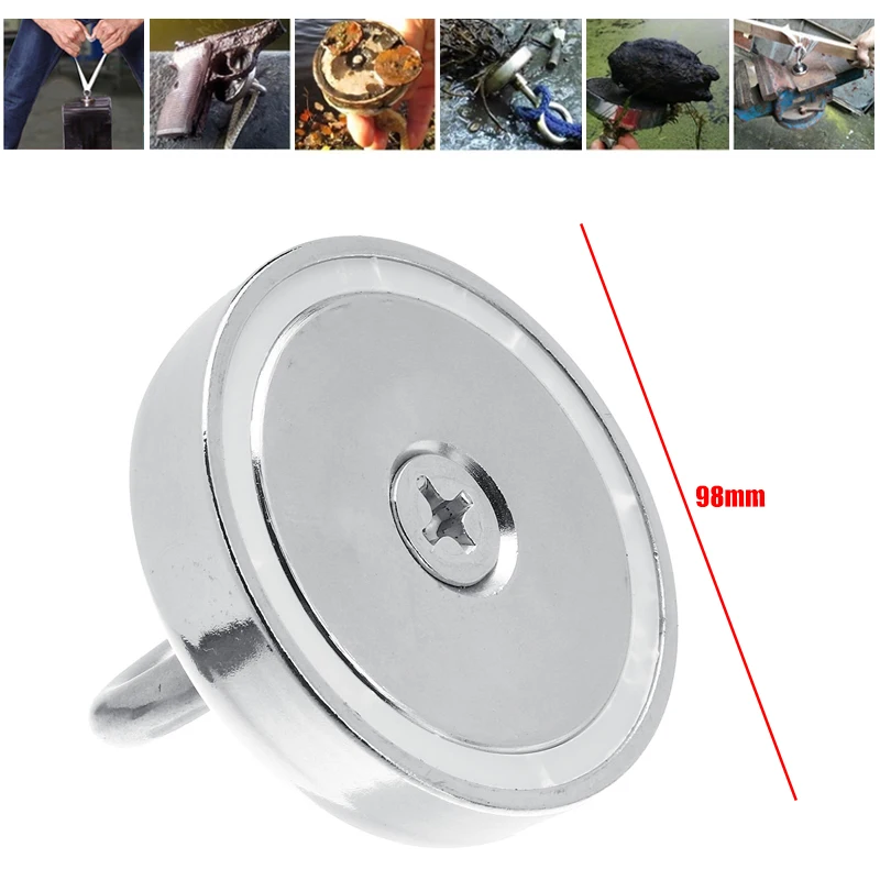 200 кг D60mm мощный круглый неодимовый магнит крюк спасательный магнит оборудование для морской рыбалки держатель Тяговый монтаж горшок+ веревка