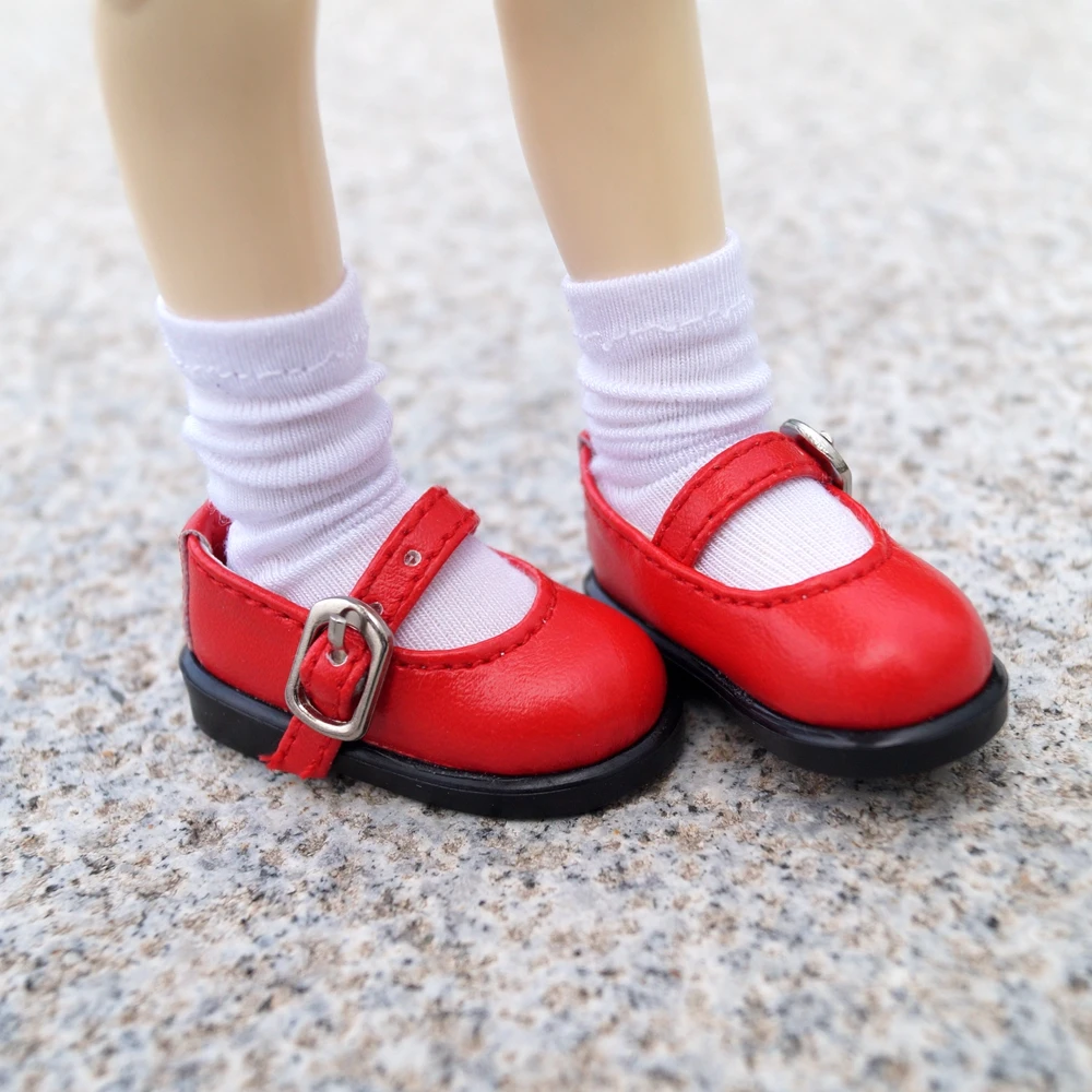Кукла BJD Красные туфли из искусственной кожи на плоской подошве для 1/4 1/6 11 &quot27 см