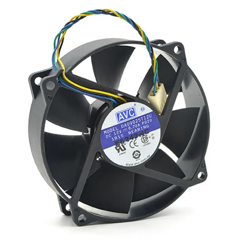 Круглый Кулер ШИМ для AVC DA09025T12U, 9025, 90 мм/80 мм x 25 мм, 12 В, а, 4 провода, 4-контактный разъем, кулер