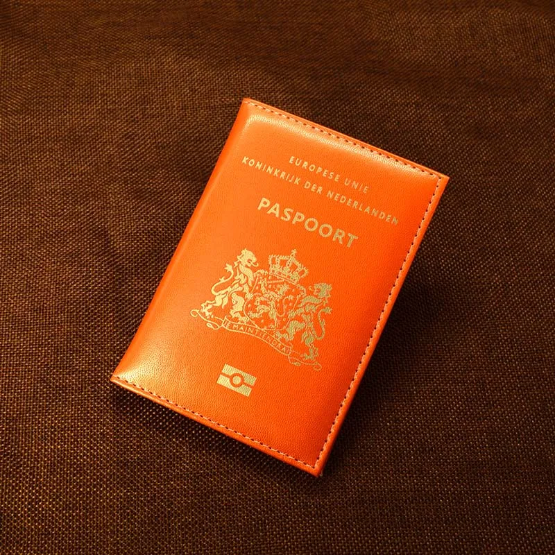 Модный милый чехол Nederland Paspoort для женщин, розовый чехол для паспорта, чехол для путешествий из искусственной кожи, чехлы для паспорта - Цвет: Оранжевый