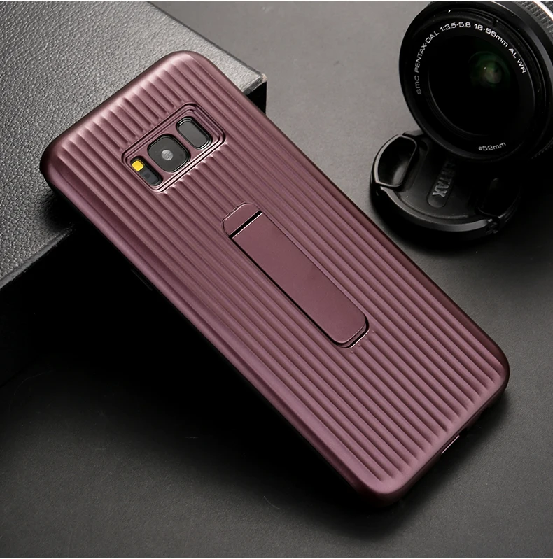 Car Holder Stand Magnetic texture TPU bumper Case For Samsung Galaxy S8 S9 Plus Cover A8 2018 Note 9 8 S7 edge case |