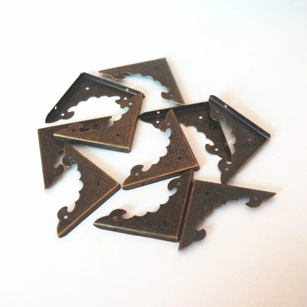 

12pcs/set Antique Corner Protector Metal Storage Box Corner Protection Jewelry Wine Gift Box Wooden Case Retro Corner Protecto