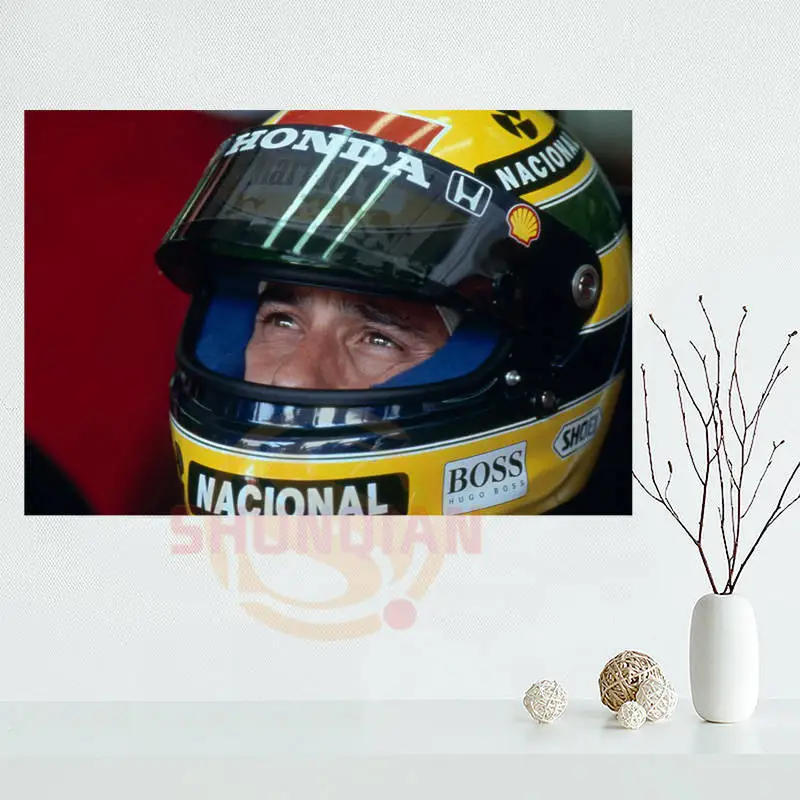 Популярный классический атласный постер для Айртона Senna на заказ тканевый