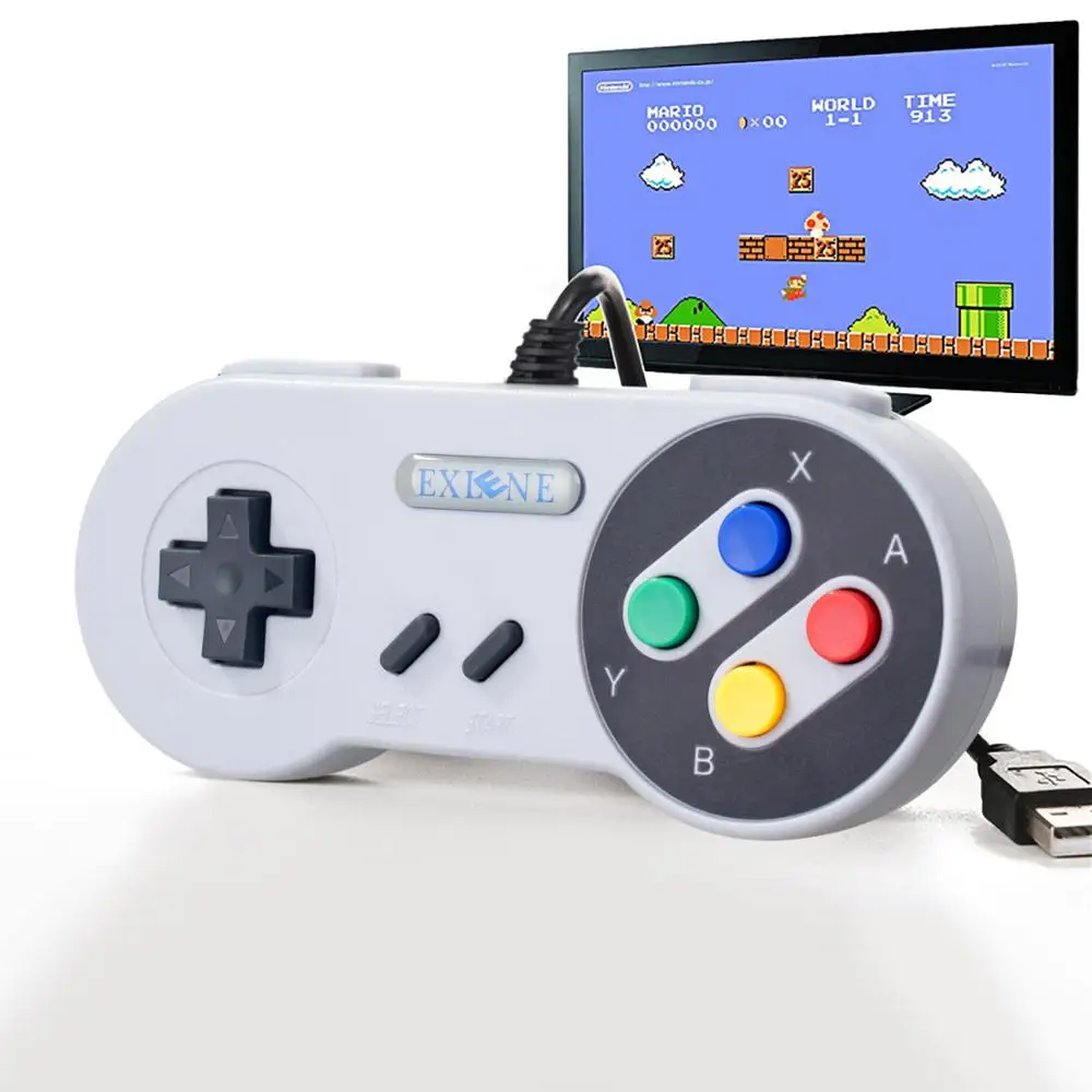 Exlene Snes USB контроллер супер классический геймпад SNES джойстик с кабелем 3M для ПК