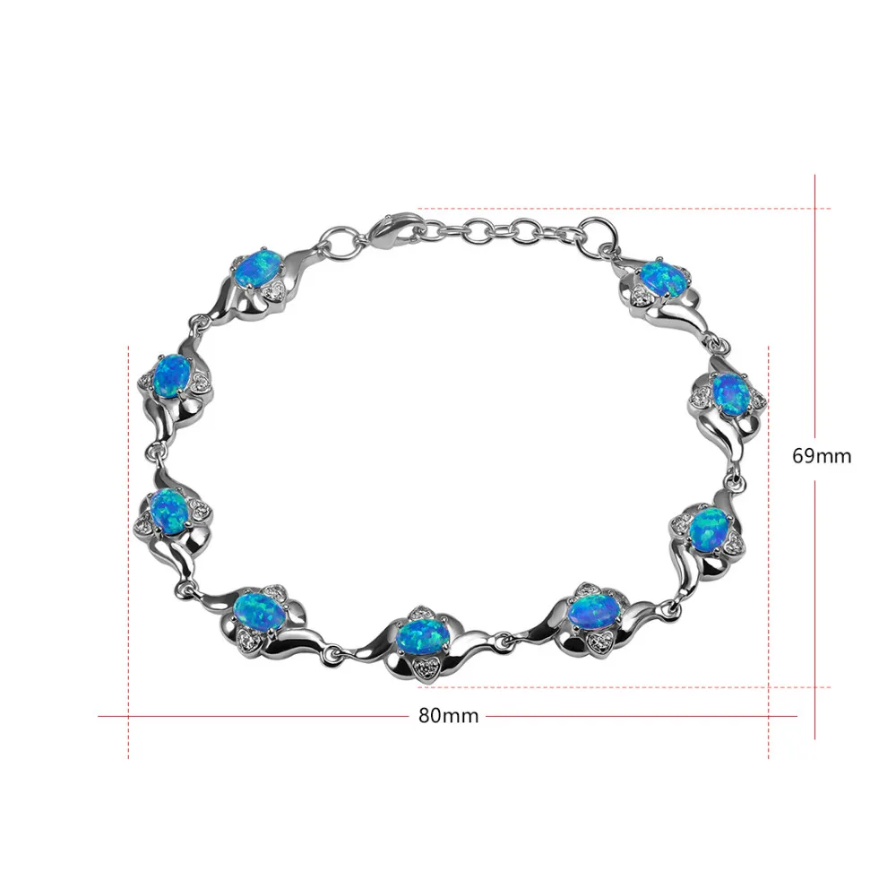 Красивый браслет из серебра 925 пробы с голубым огненным опалом P339|bracelet thread|bracelet