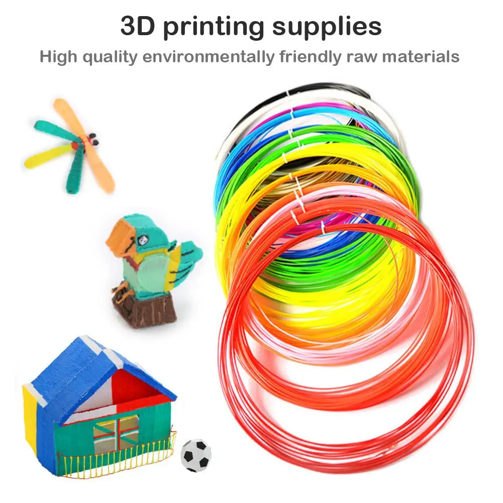 Используется для 3d-печати, 10 метров, 10 цветов, 1,75 мм, ABS нити, пластик, 3 D принтер, материалы для детских игрушек для рисования
