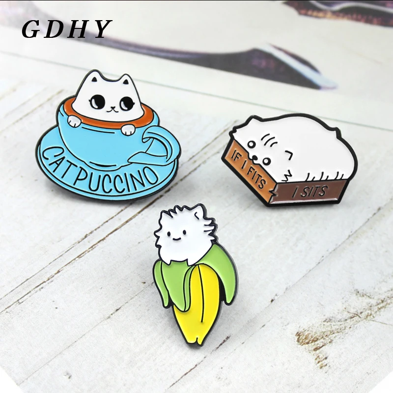 GDHY кот брошь Кофе Кубок кошка типа &quotбанан&quot кошачий мне подходит сидит кошки