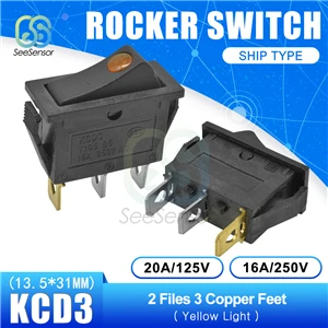 ON-OFF 3pin KCD3 кулисный переключатель ВКЛ-ВЫКЛ 2 положения 2 Pin/3 Pin электрооборудование выключатель питания 15A 250VAC/20A 125VAC - Цвет: ON-OFF 3pin