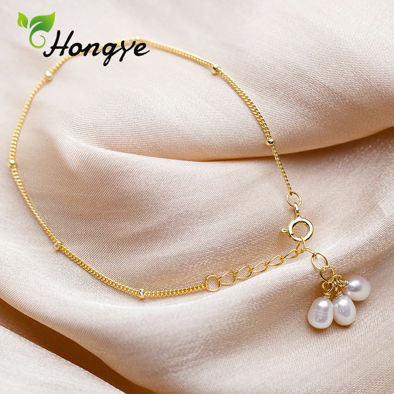 Hongye Новый Модный жемчужный браслет регулируемый золотой цвет наручные