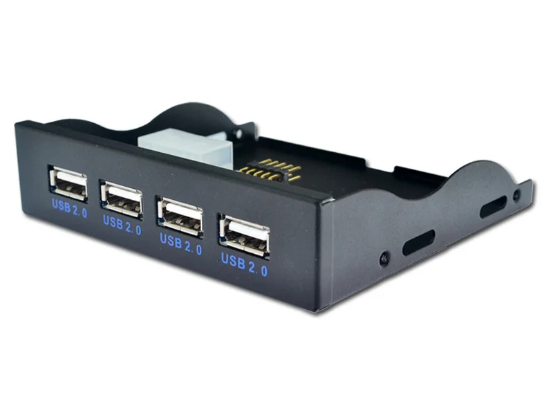 H1111Z 4 Порты и разъёмы USB 2,0 док-станция USB 2,0 адаптер ед. Панель скользящая скоба с 10 пин кабель для рабочего стола 3,5 дюйма FDD ячейка для дискет - Цвет: Black