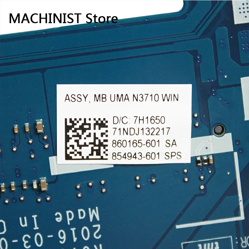 Оригинальная материнская плата для ноутбука HP 15 AY 250 G5 BDL50 LA D702P REV1.0 SR2KL N3710 860165 601