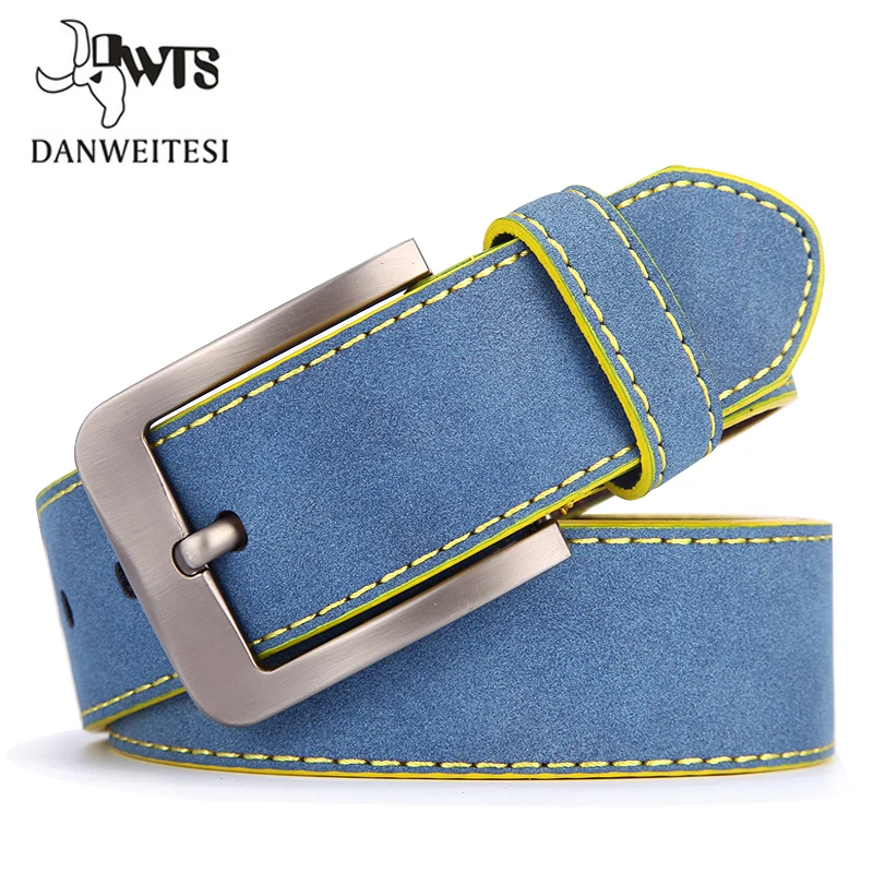 Мужской ремень с пряжкой [DWTS] синий Повседневный классической дизайнерский