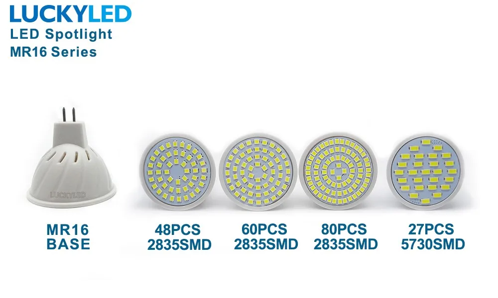 LUCKYLED Bombillas светодиодный GU5.3 AC 220 V/110 V 3W 4W 5W 6W SMD 2835/5730 светодиодный прожектор для дома