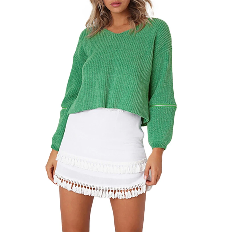 Women Winter Fashion Long Sleeve high quality women fashion 2018 Knitted Patchwork Tops Loose Sweater Y810#30 | Женская одежда