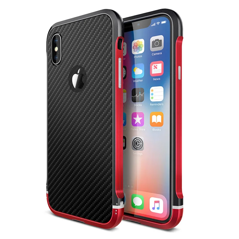 Роскошный полноградусный чехол для iPhone 7 7P 8P металлический бампер из углеродного