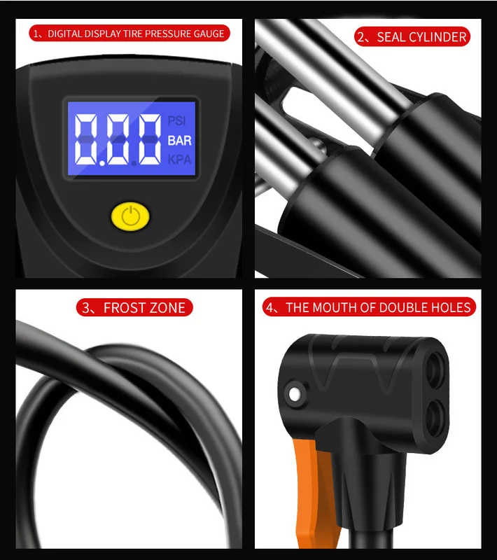 Воздушный насос для велосипеда с ножкой портативный мини-насос высокого