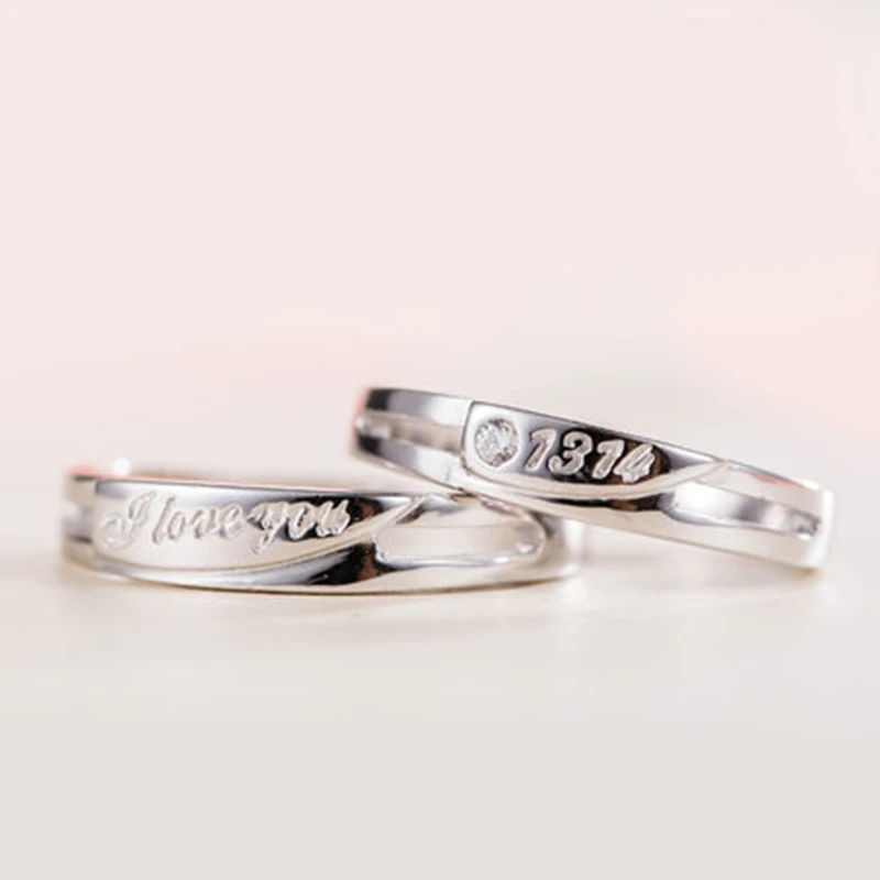 Оптовая продажа белый золотой штамп Love Forever & 1314 два стиля изменяемые кольца для