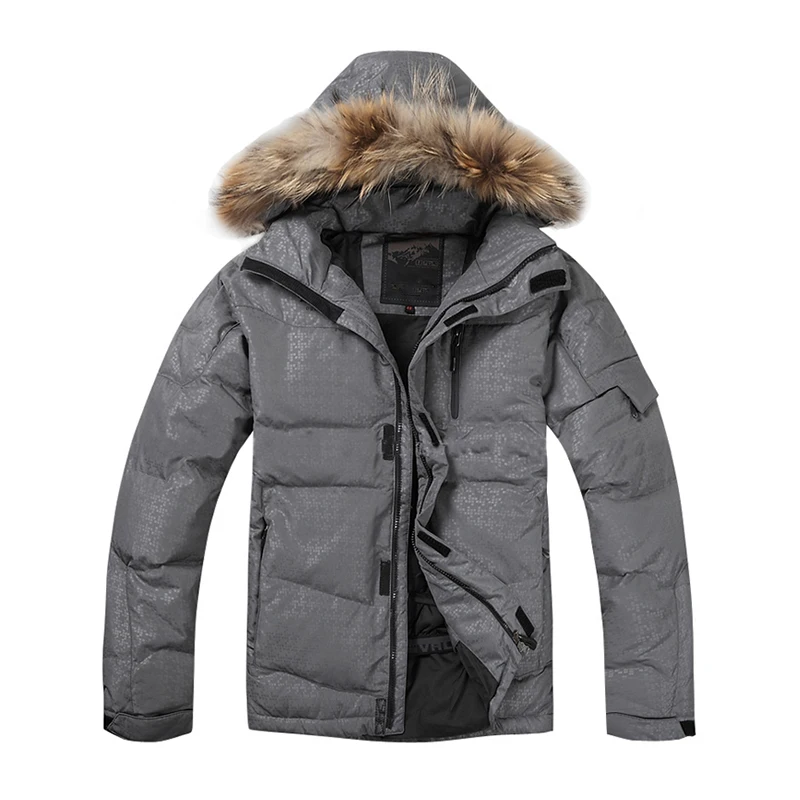 2022 High Quality Men Down Jacket Winter Down Coats 80% White Duck Down Real Raccoon Fur Men Warm Winter Jacket Free Shipping