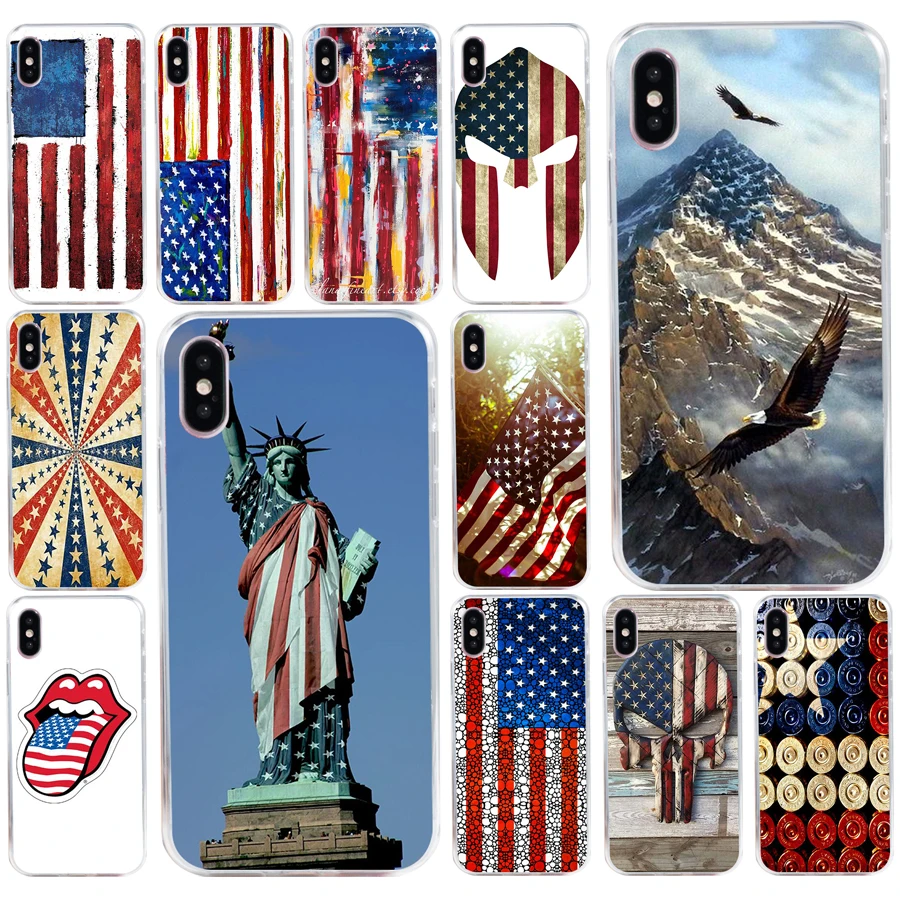 216AQ american flag usa ston Soft Silicone Tpu Cover phone Case for iphone 5 5s se X XR XS Max case | Мобильные телефоны и