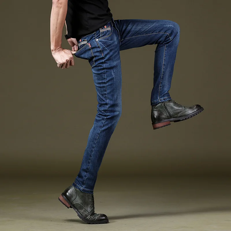 Мужские рваные джинсы 2019 новые модные уличные мотоциклетные байкерские мужские