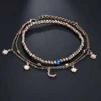 2019 multi layer beaded star and moon anklet gift for women young girl fashion bohemian beach beautiful anklets