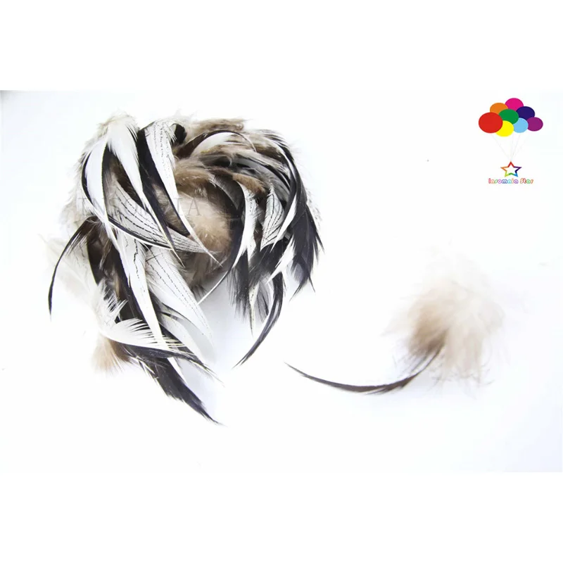 

10pcs 100% natural premium pheasant feather 5-10cm/2-4inch white black tail beautiful for Diy carnival costume mask headdress