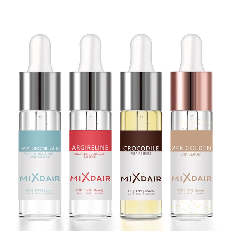 4 PCS skin care set MIXDAIR Сыворотка Отбеливающая эссенция Аргирелин Гиалуроновая кислота Против морщин 24K Gold Essence Восстанавливающая сыворотка против угрей Увлажняющая сыворотка - Цвет: 4 PCS skin care set