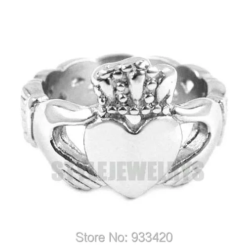 Бесплатная доставка! Кольцо из нержавеющей стали в виде сердца с короной