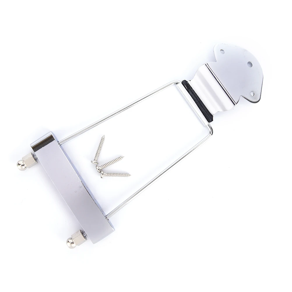 

1Pc Silver Guitar Tailpiece Trapeze Open Frame Bridge For 6 String Archtop Guitar 13.5cm*8.4cm