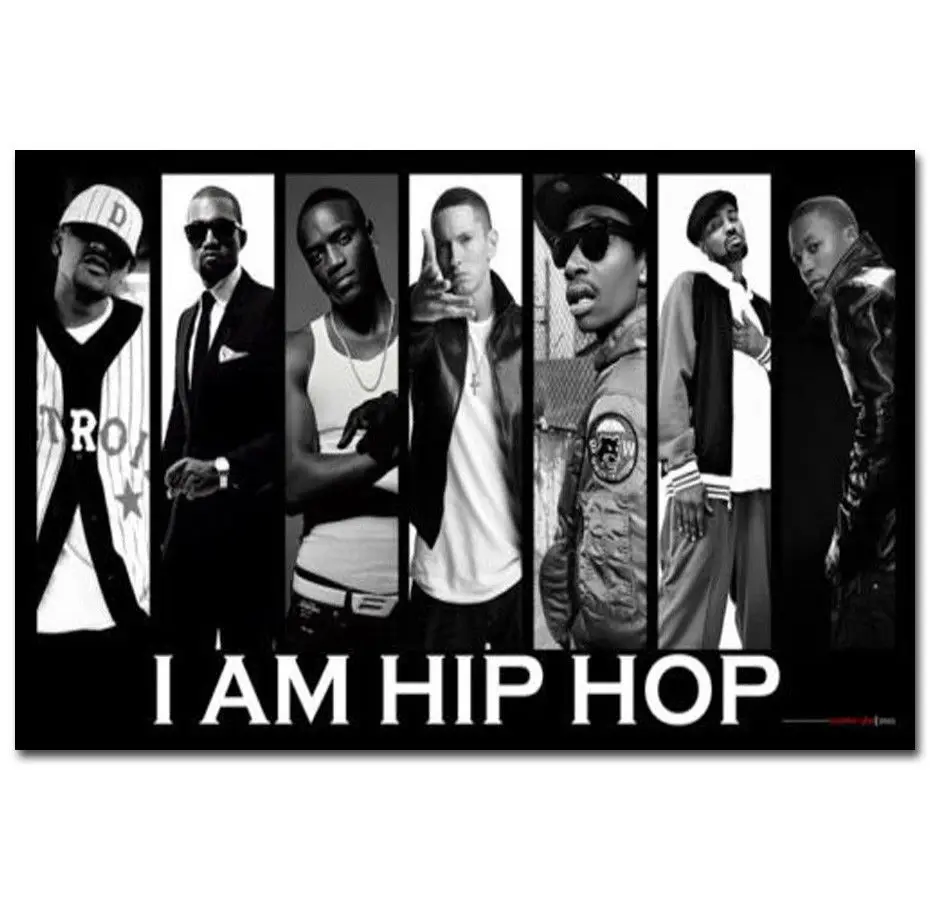 

I Am Hip Hop Super Hot Rap Music Stars-Шелковый художественный плакат, наклейка на стену, декоративный подарок