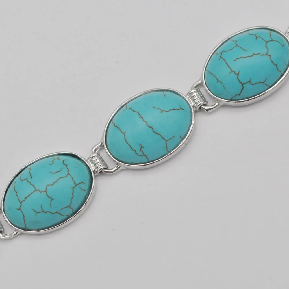 Синий Howlite камень драгоценный бусы браслет 8 дюймов ювелирные изделия для подарка