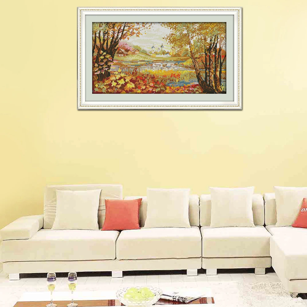 Joy Sunday Autumnal Scenery рукодельные точки F776 счетный и штампованный домашний декор