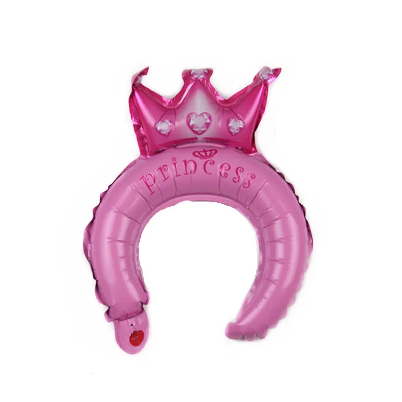 Pink crown Милая мультяшная повязка на голову в виде животного, фольгированный шар с днем рождения, свадьбы, вечеринки, украшения для детских игрушек, детский Декор - Цвет: Pink crown