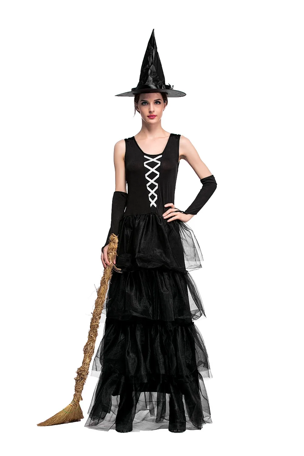 2017 топ. Горячие взрослые сексуальные костюмы ведьм мадам черный длинный ведьмы