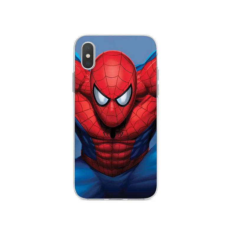 Человек-паук Железный человек Силиконовый чехол для телефона Couqe Fundas iPhone 6 S 7 8 Plus X