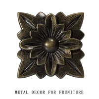 flower shape furniture metal decorantion plate for legs and door frame etc antique bronze color zinc alloy material decor