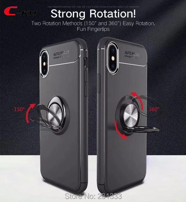 Мягкий чехол из ТПУ C ku с креплением на присоске для Iphone X 8 7 PLUS I7 6 6S SE 5 5S кольцом и