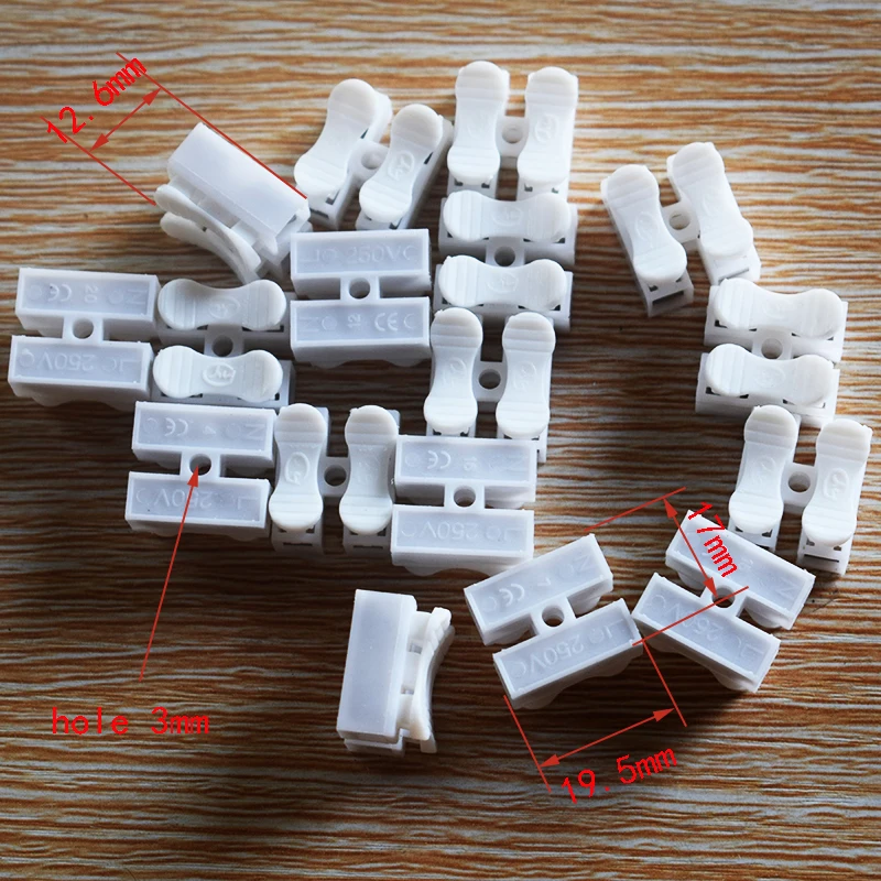 10/100pcs CH-2 self-locking push-type quick terminal/ rc car plane robot kids toys for boys diy baby accessories montessori |