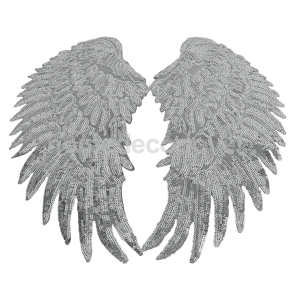 1 пара большая вышитая ткань с перьями Angel WingNew нашивка аппликацией аксессуары для