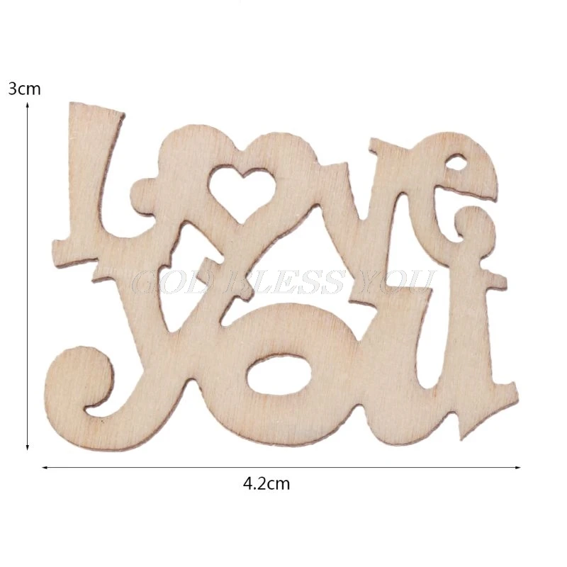 Love you 15 шт. деревянный счастливый день рождения стол конфетти разброс Винтаж деревенский Свадебная вечеринка Декор Ремесло украшения для скрапбукинга - Цвет: Love you