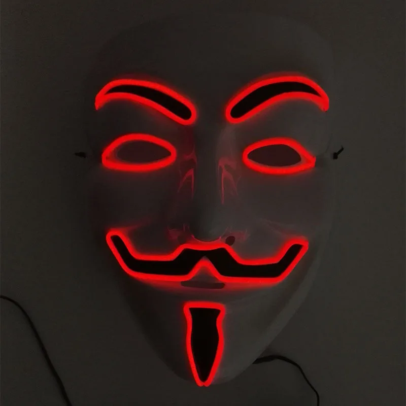 Хэллоуин VforVendetta EL маска для вечеринки флуоресцентный реквизит светящийся