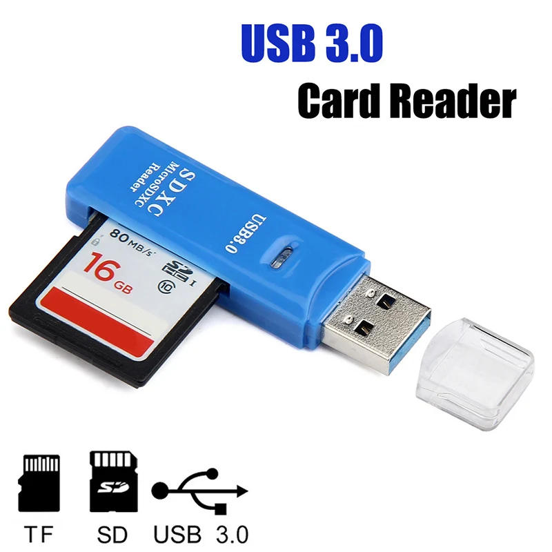 Портативный 2 в 1 Usb 3 0 5 Гбит/с супер высокоскоростной Micro Sd Sdxc Tf T-Flash кардридер