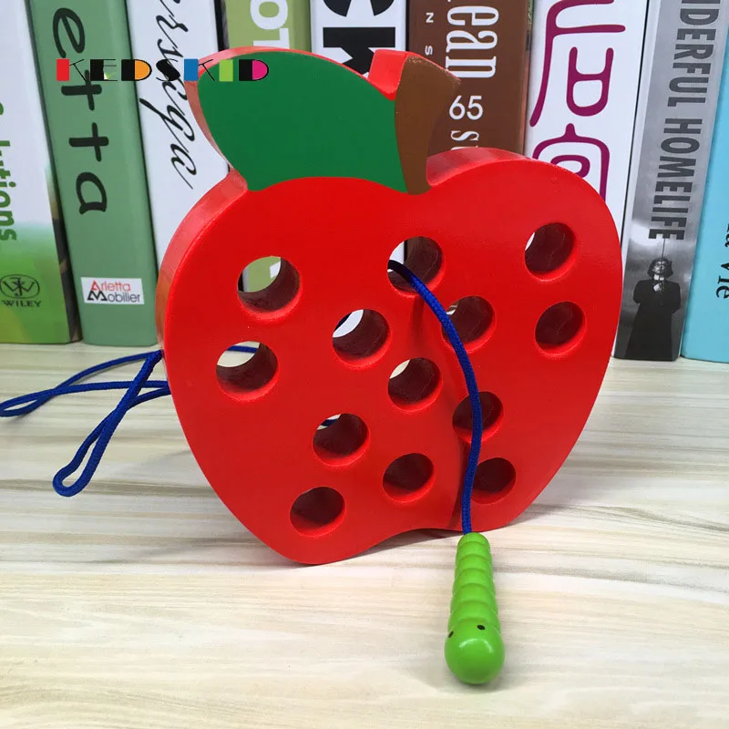 Гусеница Eat Apple с бусинами веревка для ношения детские игрушки Монтессори Ранние