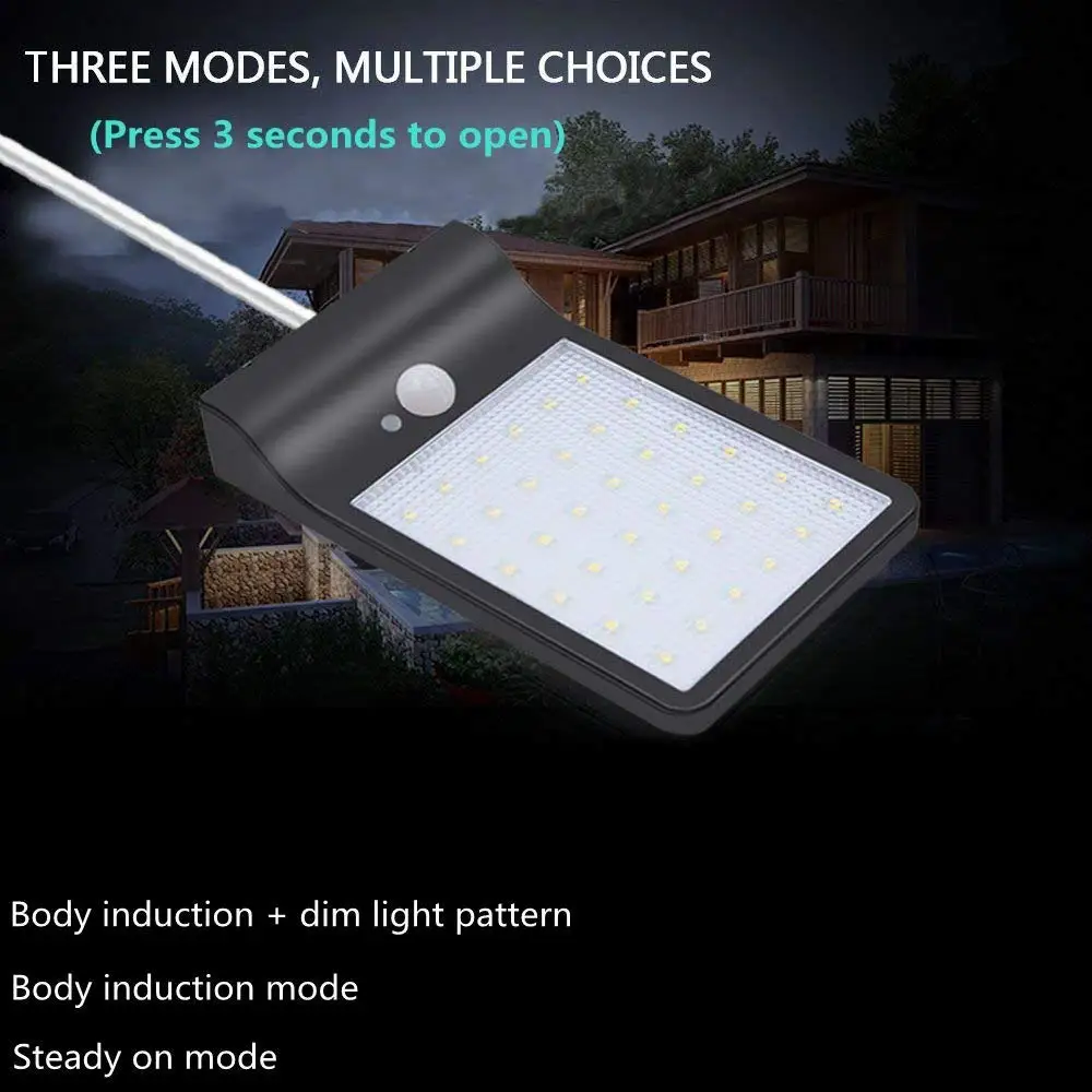 Настенные светильники на солнечных батареях с монтажным полюсом 36 светодиодных