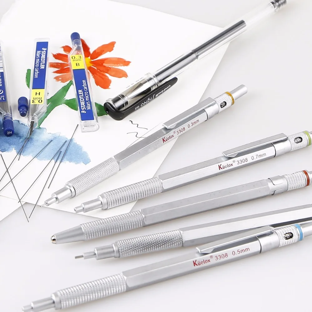 

Mechanical Pencil 0.3mm 0.7mm 05mm 0.9mm automatic pencil matte metal High Quality Drafting Mechanical Pencil drafting supplies
