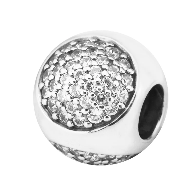 

DIY Beads for Jewelry Making Sterling-Silver-Jewelry Dazzling Droplet Bead Clear CZ Charms Silver 925 Berloque Perles Women
